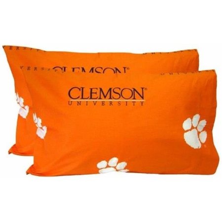 COLLEGE COVERS College Covers CLEPCKGPR Clemson Printed Pillow Case- King- Set of 2- Solid CLEPCKGPR